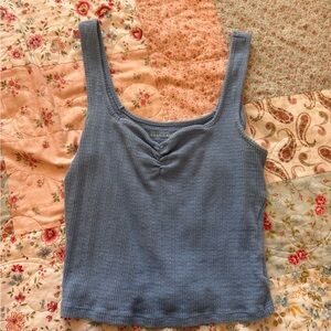 American Eagle Outfitters Blue Ribbed Tank Top